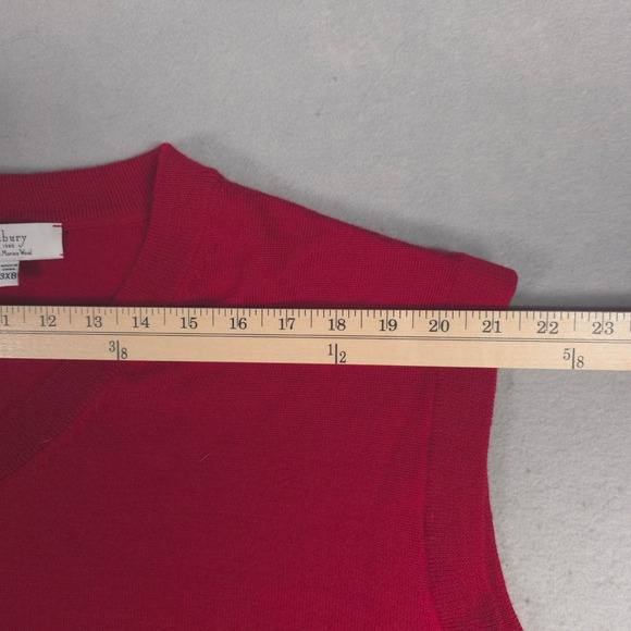 Turnbury Extra Fine Merino Wool Sweater Vest Mens 3XB Sleeveless Red - Picture 6 of 10